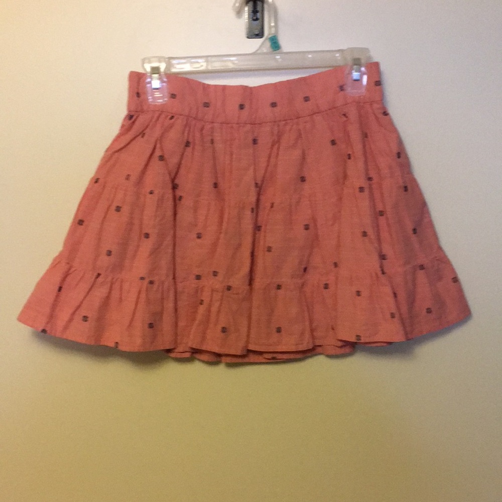 J Crew Coral Cotton Mini Skirt Size XS